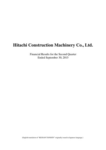Thumbnail Hitachi Construction Machinery Quarterly Report 2015-q2