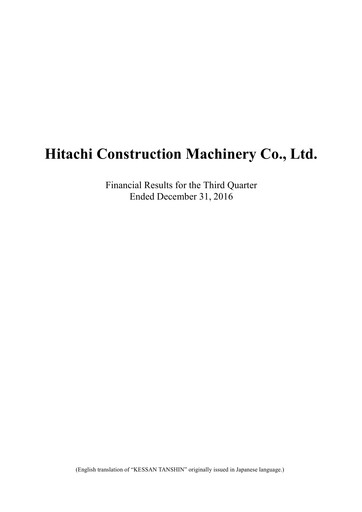 Thumbnail Hitachi Construction Machinery Quarterly Report 2016-q3