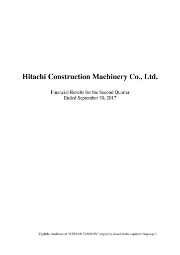 Thumbnail Hitachi Construction Machinery Quarterly Report 2017-q2