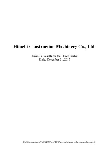 Thumbnail Hitachi Construction Machinery Quarterly Report 2017-q3