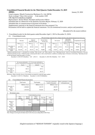 Thumbnail Hitachi Construction Machinery Quarterly Report 2019-q3