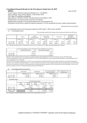 Thumbnail Hitachi Construction Machinery Quarterly Report 2025-q1