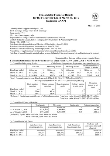 Thumbnail Toppan Financial Statement fy2016