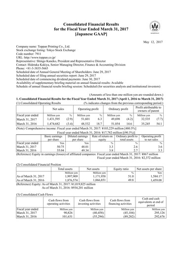 Thumbnail Toppan Financial Statement fy2017