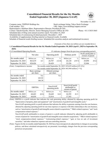 Thumbnail Toppan Half-year Report 2026-h1