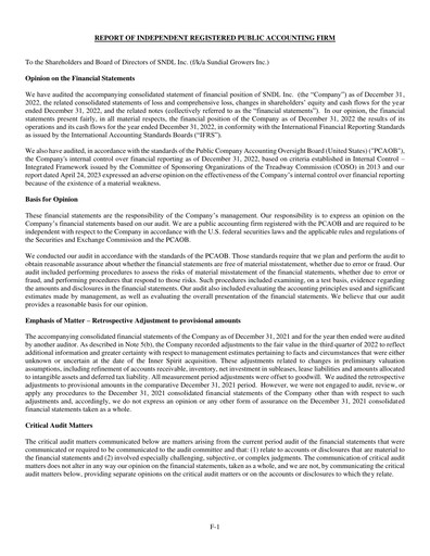 Thumbnail SNDL Inc.
 Financial Statement 2022