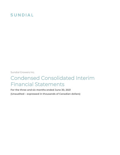 Thumbnail SNDL Inc.
 Quarterly Report 2021-q2