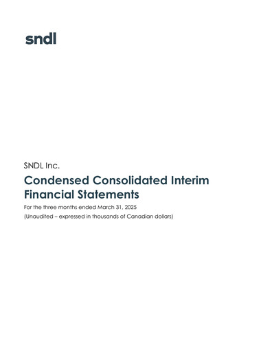 Miniature SNDL Inc.
 Rapport trimestriel 2025-q1