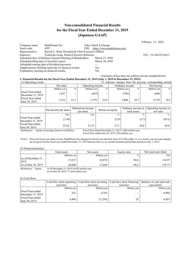 Thumbnail PeptiDream
 Financial Statement 2019