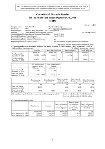Thumbnail PeptiDream
 Financial Statement 2025