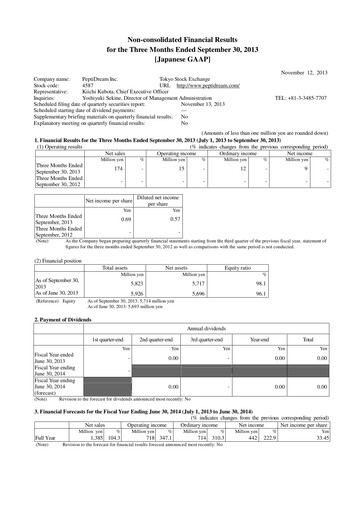 Thumbnail PeptiDream
 Quarterly Report fy2014-q1