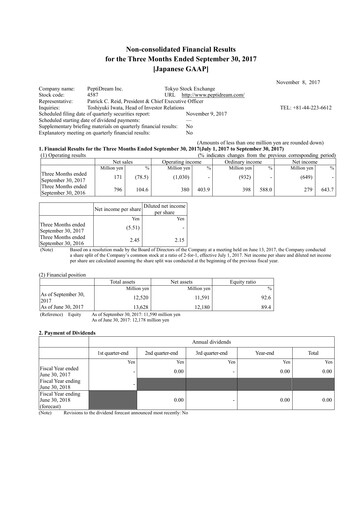 Thumbnail PeptiDream
 Quarterly Report fy2018-q1