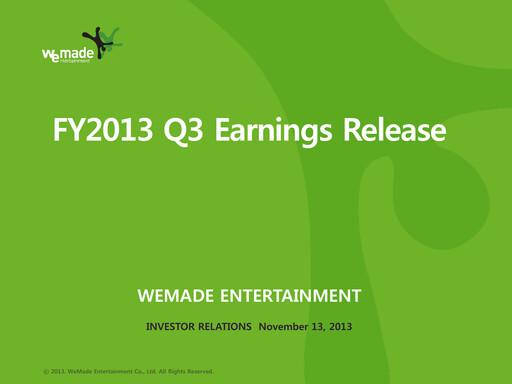 Thumbnail Wemade Quarterly Report 2013-q3