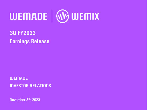 Thumbnail Wemade Quarterly Report 2023-q3