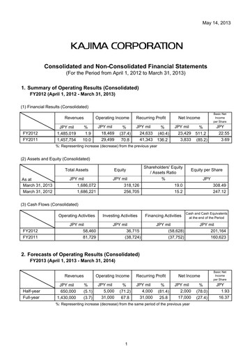Thumbnail Kajima
 Financial Statement fy2012
