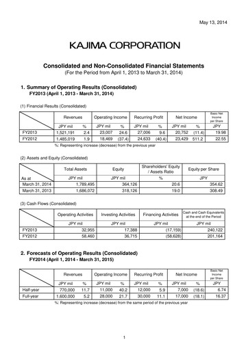 Thumbnail Kajima
 Financial Statement fy2013