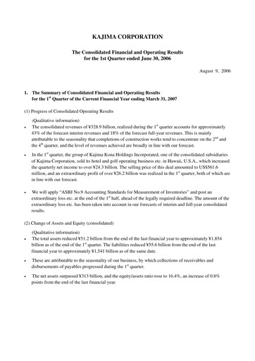 Vorschaubild Kajima
 Quartalsbericht 2006-q1