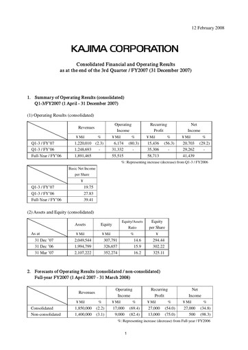 Vorschaubild Kajima
 Quartalsbericht 2007-q3