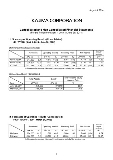 Vorschaubild Kajima
 Quartalsbericht 2014-q1