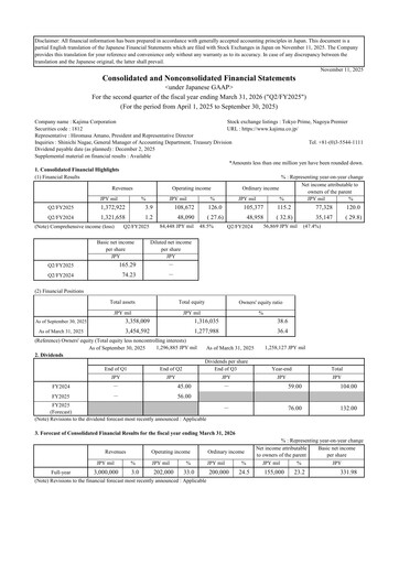 Vorschaubild Kajima
 Quartalsbericht 2025-q2
