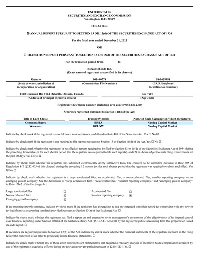 Thumbnail Borealis Foods Annual Report 2025