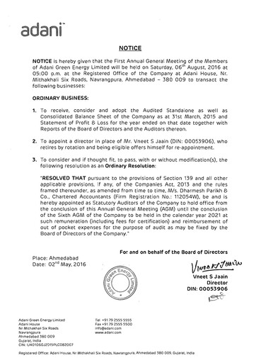 Thumbnail Adani Green Energy
 Financial Statement fy2016