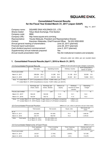 Thumbnail Square Enix
 Financial Statement fy2017