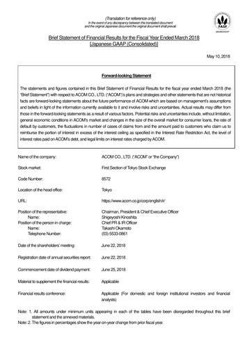 Thumbnail Acom
 Financial Report fy2018