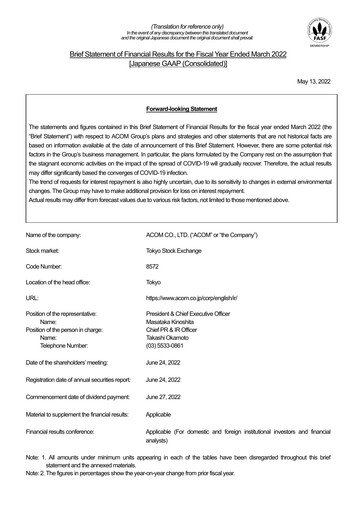 Thumbnail Acom
 Financial Statement fy2022