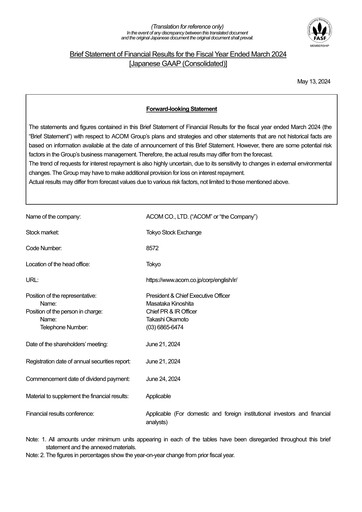 Thumbnail Acom
 Financial Statement fy2024