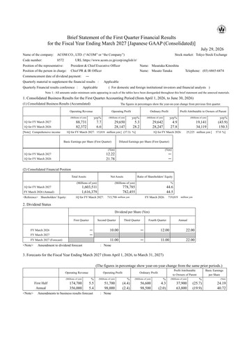 Thumbnail Acom
 Quarterly Report fy2027-q1
