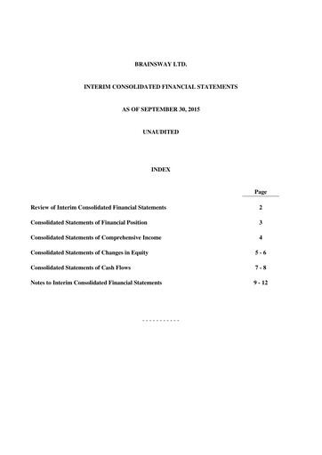 Thumbnail BrainsWay Financial Statement 2015-q3