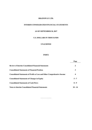 Thumbnail BrainsWay Financial Statement 2017-q3