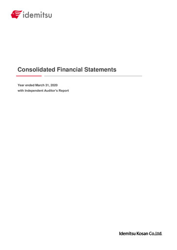 Thumbnail Idemitsu Kosan
 Financial Statement fy2019