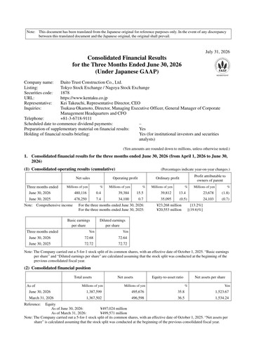 Thumbnail Daito Trust Construction
 Quarterly Report fy2026-q1