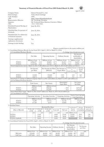 Thumbnail Sekisui Chemical
 Financial Statement fy2015