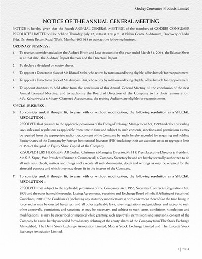 Thumbnail Godrej Annual Report 2003-2004