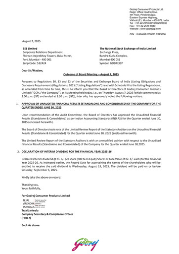 Thumbnail Godrej Quarterly Report 2025-q1