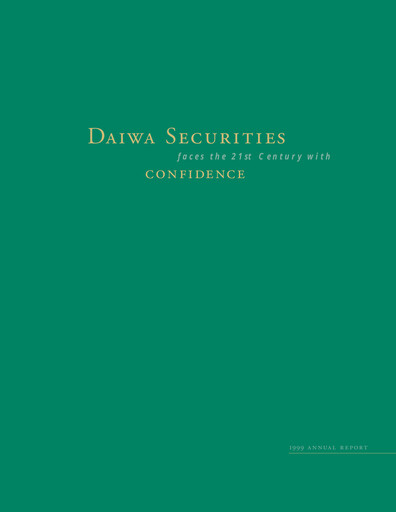 Thumbnail Daiwa Securities Group

 Annual Report 1999