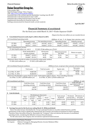 Miniature Daiwa Securities Group

 Bilan financier fy2016