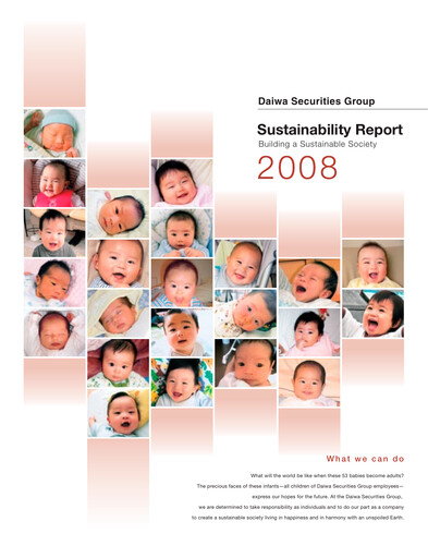Thumbnail Daiwa Securities Group

 Sustainability Report 2008