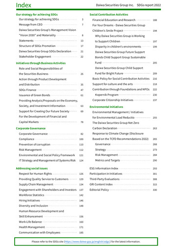 Thumbnail Daiwa Securities Group

 Sustainability Report 2022