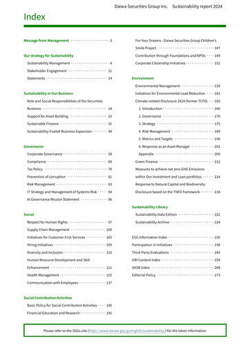 Thumbnail Daiwa Securities Group

 Sustainability Report 2024