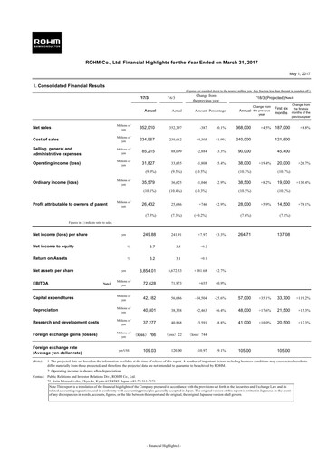 Thumbnail Rohm
 Financial Statement fy2017