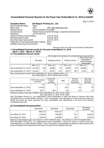 Miniature Dai Nippon Printing Rapport financier 2018
