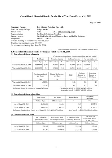 Thumbnail Dai Nippon Printing Financial Statement fy2009