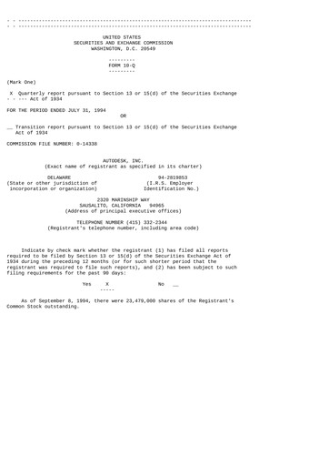Miniature Autodesk Rapport trimestriel 1995-q2