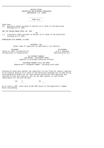 Miniature Autodesk Rapport trimestriel 1998-q1