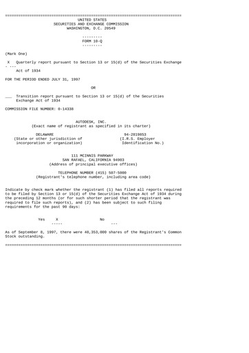 Miniature Autodesk Rapport trimestriel 1998-q2