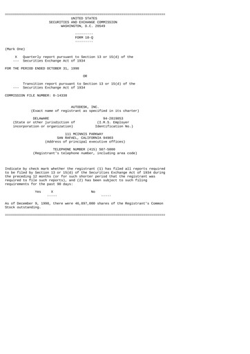 Miniature Autodesk Rapport trimestriel 1999-q3